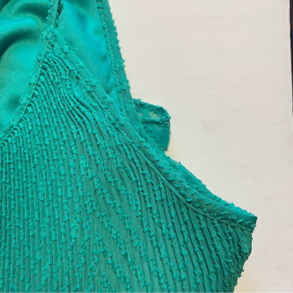 Aqua Halter Sundress Micropleat Dress, A-Line, shift, With waist tie - Picture 3 of 5